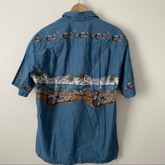 💙 Blue Motorcycle Hawaiian Shirt - Picture 9 of 9